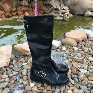 BP Tall Black Riding Boots Silver Hardware 8.5